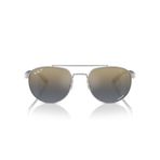 Ray-Ban Rb3736ch Chromance Yuvarlak Güneş Gözlüğü, Gümüş/Mavi Aynalı Altın Gradyan Polarize, 56 mm