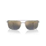 Ray-Ban Rb3737ch Chromance Dikdörtgen Güneş Gözlüğü, Gümüş/Mavi Aynalı Altın Polarize, 60 mm