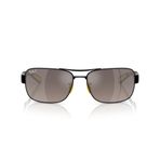 Ray-Ban Rb3763m Kare Güneş Gözlüğü, Siyah/Gri Aynalı Gri Gradyan Polarize, 64 mm
