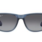 Ray-Ban RB4165 Justin Dikdörtgen Güneş Gözlüğü, Şeffaf Mavi/Gri Gradyan Polarize, 51 mm