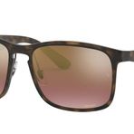 Ray-Ban RB4264 Güneş Gözlüğü Paketi: RB 4264 894/6B Mat Havana Mor Ayna Gol ve Evrensel Kaymaz Silikon Tasma, Mat Havana Mor Ayna Gol, 58 mm