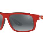 Ray-Ban Rb4364m Scuderia Ferrari Koleksiyonu Havacı Güneş Gözlüğü, Kırmızı/Gri Aynalı Gümüş Gradyan, 61 mm