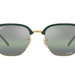 Ray-Ban Rb4416 Yeni Clubmaster Kare Güneş Gözlüğü, Altın Üzerine Yeşil/Yeşil Aynalı Polarize, 51 mm
