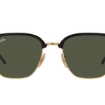 Ray-Ban RB4416 Yeni Clubmaster Kare Güneş Gözlüğü, Altın/Yeşil üzerine Siyah, 51 mm