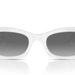 Ray-Ban Rb4430 Zena Kelebek Güneş Gözlüğü, Beyaz Kar/Gri Gradyan, 52 mm