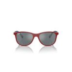 Ray-Ban Rj9077s Kare Güneş Gözlüğü, Kauçuk üzerine kırmızı/Gri Aynalı Siyah, 49 mm