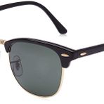 Ray-Ban Üniseks Clubmaster güneş gözlüğü, Siyah (W0365), 51 mm