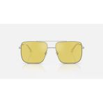 Ray-Ban Unisex Güneş Gözlüğü - Kare Gümüş Metal Çerçeve Sarı Cam Aynalı %100 Uv Koruma 0Rb3758