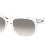 Ray-Ban Unisex Güneş Gözlüğü Şeffaf Çerçeve Üzerine Siyah, Şeffaf/Şeffaf Gradyan Gri, 55 mm