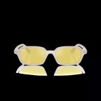 Ray-Ban Unisex Güneş Gözlüğü - Yastık Form Bulutlu Sıcak Beyaz Kemik Çerçeve Sarı Cam Aynalı %100 Uv Koruma 0Rb4455