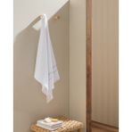 Raya %100 Pamuk Banyo Havlusu - Beyaz/gri - Beyaz - Gri - 70 x 140 cm