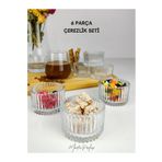 Rayan 6 Parça Cam Çerezlik Sunum Reçellik Sosluk Saydam Tealight Mumluk Magnolya