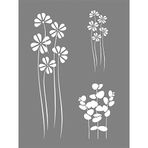 Rayher 45109000 Şablon Çiçek Karışımı, 15,25 x 20,32 cm, Lazer Kesimli Polyester Şablonlar, Boyama Şablonu