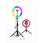 RAYLAX 10 İnç RGB Ring Light Selfie Işığı Tripod Telefon Tutucu TikTok YouTube Canlı Yayın Makyaj Lambası
