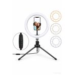 RAYLAX Ring Light 10 İnç LED Işıklı Telefon Tutucu Masa Ayaklı TikTok YouTube Çekim Işığı