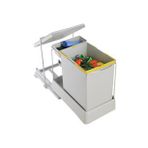 Raylı Dolap İçi Çöp Kovası Gri 20 Litre