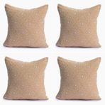 RAYME TEKSTIL Lüks 100% Pamuk Dekoratif Desenli Kırlent Kılıfı 4 Adet Set 45x45 cm, Kaliteli Pamuklu Kumaş Kırlent ve Minder Kılıfı (Altın Sarısı, 4 Adet 45x45 cm)