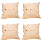 RAYME TEKSTIL Lüks Müslin Dekoratif Yastık Kılıfları 4 Adet Set 45x45 cm, 100% Pamuk 4-Katlı Muslin Kumaş Yumuşak Kırlent ve Minder Kılıfı (Natural Krem, 45x45 cm (4 Adetli Set))