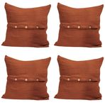 RAYME TEKSTIL Lüks Müslin Dekoratif Yastık Kılıfları 4 Adet Set 45x45 cm, 100% Pamuk 4-Katlı Muslin Kumaş Yumuşak Kırlent ve Minder Kılıfı (Tarçın Kahve, 45x45 cm (4 Adetli Set))