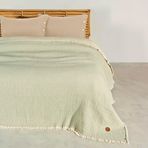 RAYME TEKSTIL Müslin Hybrid Yorgan, 240x260 cm, Makinede Yıkanabilir, Konforlu Hafif 100% Pamuklu Müslin Kumaş Kaplamalı Elyaf Yorgan Battaniye (Açık Yeşil)