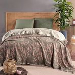 RAYME TEKSTIL Müslin Hybrid Yorgan, 240x260 cm, Makinede Yıkanabilir, Konforlu Hafif 100% Pamuklu Müslin Kumaş Kaplamalı Elyaf Yorgan Battaniye (Lavanta Haki)