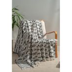 RAYME TEKSTIL%100 Pamuk Çok Amaçlı Örtü, Koltuk Şalı ve TV Battaniyesi, 130x170 cm, Dekoratif Ev Tekstili (Siyah, REFLACTİON)