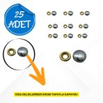 Raymobaks 15 mm Krom 25 Adet Vida Kapama Tapası