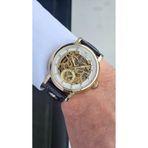 Raymond RYM-4853 OTOMATİK ERKEK İSKELET MODEL KOL SAATİ - ÇELİK KASA - DERİ KORDON -2 YIL GARANTİ GOLD-BRW-W