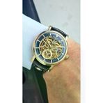 Raymond RYM-4853 OTOMATİK ERKEK İSKELET MODEL KOL SAATİ - ÇELİK KASA - DERİ KORDON - 2 YIL GARANTİ GOLD-BRW