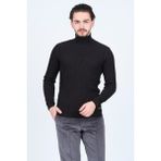 Raymons Erkek Fitilli Tam Balıkçı Triko Yün Kazak 67822887 Siyah - XL