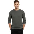 Raymons Erkek Sıfır Yaka Kazak Petek Örgü Klasik Kalıp 5214C BGL-ST05022 - Koyu Gri - 2XL