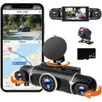 Raynox 4 Kameralı Araç Kamerası 1080P Kayıt Gps Takip G Sensör 170° Görüş Açısı Park Modu ve Hareket Algılama Y10 - Siyah