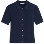 Rayon Rıb Slım Polo Ss Swt Kadın Mavi Bluz - Ww0ww48482