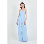 Rays Bebe Mavi Straplez Asimetrik Bluz Pantolon Takım 5234