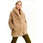 Rays Camel Çıt Çıtlı Peluş Kadın Kaban 8471