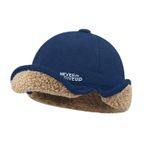 Rayson Winter Docker MüTze en Coton erkekler için kulak kapaklı üniseks sıcak yuvarlanmış kenarlı dockercap suni kürk astarlı, Mavi (Marineblau), Tek Beden