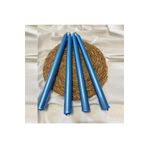RAYTOYS OYUNCAK 10 Pcs Vıp Chrıstmas Candle Metallıc Brıght Blue Candlestıck 10adet Mavi Şamdan Mumu Yılbaşı Mumları MAVİ