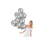 RAYTOYS OYUNCAK VIP 100PCS SHINY METALLIC SİLVER BALLOON VIP KALİTE PARLAK METALİK GÜMÜŞ BALON HELYUM GAZI UYUMLUDUR GÜMÜŞ