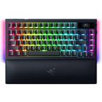 Razer BlackWidow V4 Pro%75 - Kablosuz çalışırken değiştirilebilir oyun klavyesi - OLED ekran (komut kadranı, 4K Hz ve Bluetooth bağlantısı, manyetik avuç içi desteği) ABD düzeni | Siyah