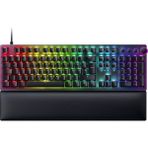 Razer Huntsman V2 (Mor Anahtar) - Neredeyse Gecikmesiz Optik Oyun Klavyesi (Tıklanabilir Optik Anahtarlar, Çift Yönlü Pbt Tuş Başlıkları, Bilek Desteği) Qwertz De Düzeni | Siyah