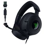 Razer Kraken V4 X - Kablolu PC Oyun Kulaklığı (TriForce 40mm Sürücüler, Geri Çekilebilir Kardioid Mikrofon, 7.1 Surround Ses, Chroma RGB, PC için - USB-C üzerinden konsol ve telefonlar) Siyah
