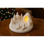 Razmo Yılbaşı Temalı Tealight Mumluk, Modern, Plastik, Beyaz, 19 cm, 1 Parça