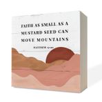 Razpah Hıristiyan Tabelası, Masa Sanatı İşaretleri, Ahşap Kutu Tabela Masa Dekoru, Olumlu Ev Dekoru, Motivasyonel Kutsal Kitap Hediyesi, İncil Ayeti İşareti, Hardal Tohumu Dağları Hareket Edebilecek Kadar