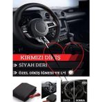 Rbm Fiat Egea Stw 2015 Ve Sonrası Deri Direksiyon Kılıfı Dikmeli Kırmızı Dikişli