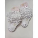 RBS SOCKS JW ÇOCUK ÇİFT DANTELLİ ÇORAP BEYAZ 2'Lİ