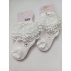 RBS SOCKS JW ÇOCUK ÇİFT DANTELLİ ÇORAP KREM 2'Lİ