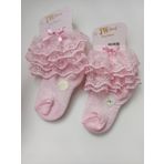 RBS SOCKS JW ÇOCUK ÇİFT DANTELLİ ÇORAP PEMBE 2'Lİ