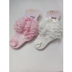 RBS SOCKS JW ÇOCUK ÇİFT DANTELLİ ÇORAP PEMBE- KREM 2'Lİ