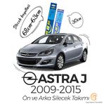 RBW Opel Astra J 2009-2015 Uyumlu Ön ve Arka Silecek Seti