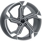 RC 18 Inç 5X112 A3 A4 Octavia Golf Jetta Passat Caddy Uyumlu Gun Metal Elmas Kesim Jant Modeli (4 Adet)
